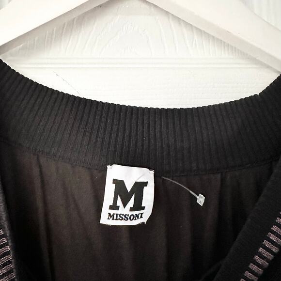 Missoni Black White Chevron Zig Zag Sweater Knit Iconic Midi Dress 40 Wool Blend - Picture 5 of 11